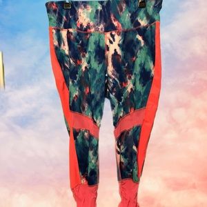 Neon Fitted Crop Mesh Legging 🎆💗💙